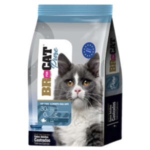 BR For Cat Pure Gatos Castrados Salmón 3 Kg en su empaque